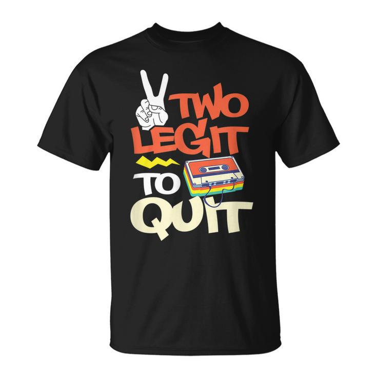 Two Legit To Quit 2Nd Birthday Hiphop Themed Cassette Tape  Unisex T-Shirt