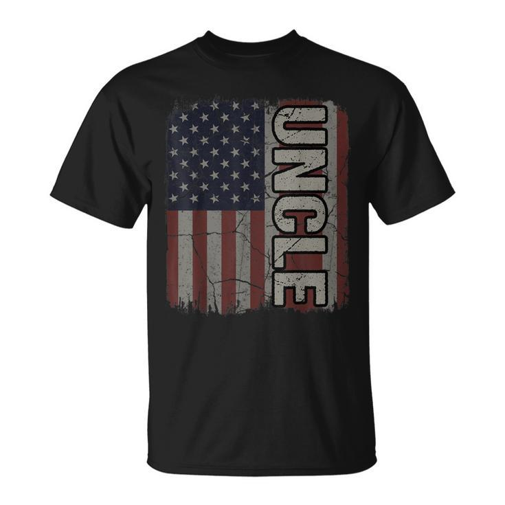 Uncle American Flag Vintage Fathers Day 4Th Of July Gift  Unisex T-Shirt