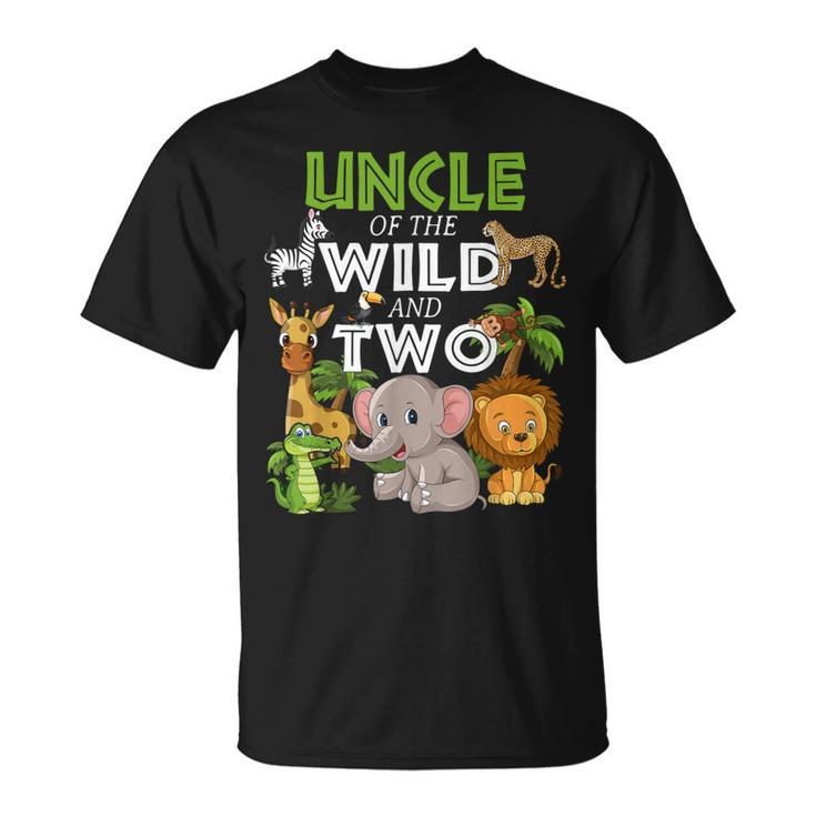 Uncle Of The Wild Two Zoo Birthday Safari Jungle Animal  Unisex T-Shirt