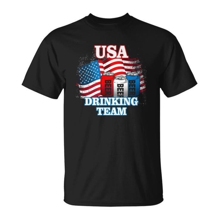 Usa Drinking Team Flag Beer Lovers Unisex T-Shirt