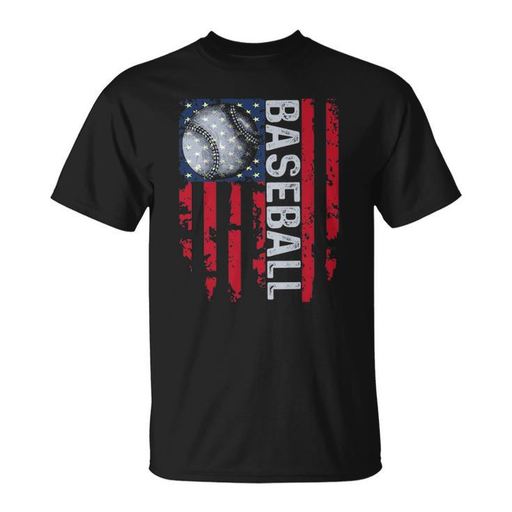 Usa Flag Vintage Baseball Tee Dad Mom Tee Unisex T-Shirt