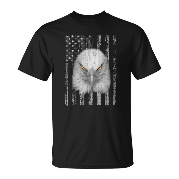 Usa Flag With American Bald Eagle Eyes  Patriotic Tee Unisex T-Shirt