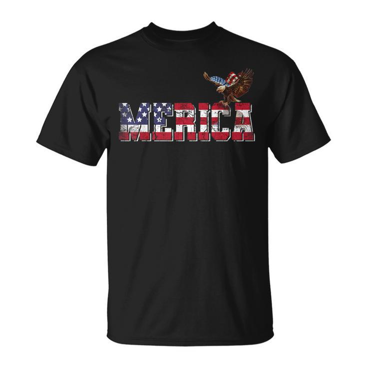 Usa Us American Flag Patriotic 4Th Of July Bald Eagle Merica  Unisex T-Shirt