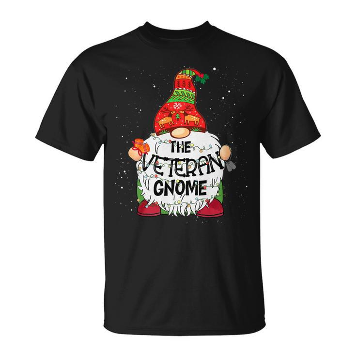 Veteran Gnome Christmas Tree Light T-Shirt Unisex T-Shirt