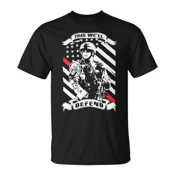 Veteran This Well Defend Veteran42 Navy Soldier Army Military Unisex T-Shirt