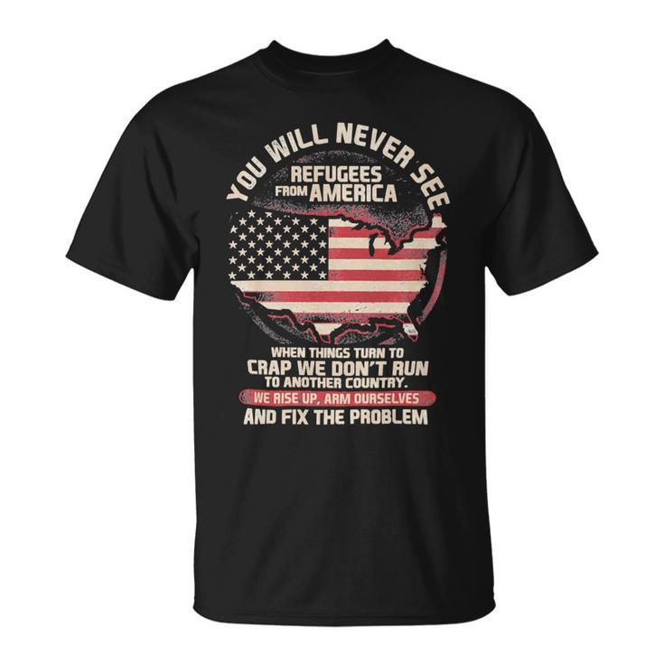 Veteran Veterans Day Patriot Refugees From America Veteran115 Navy Soldier Army Military Unisex T-Shirt