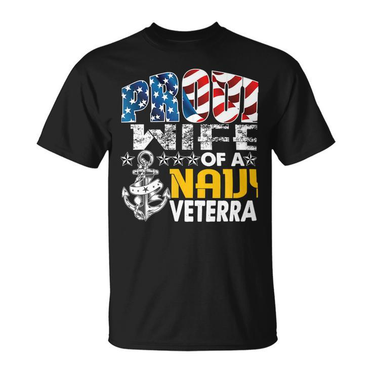 Veteran Veterans Day Proud Wife Of A Navy Veteran Vintage Veterans Day 105 Navy Soldier Army Military Unisex T-Shirt