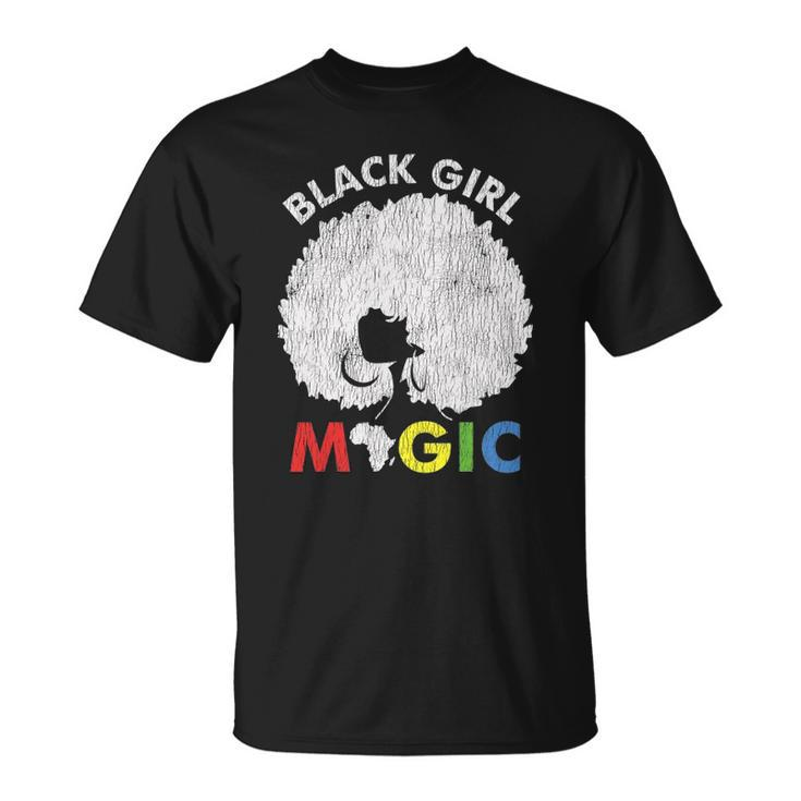Vintage African Afro Black Girl Magic Pride Melanin Woman Unisex T-Shirt
