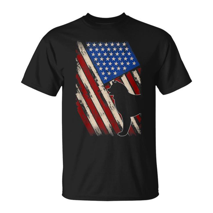 Vintage Akita Dog American Flag Retro Akita 4Th Of July  Unisex T-Shirt