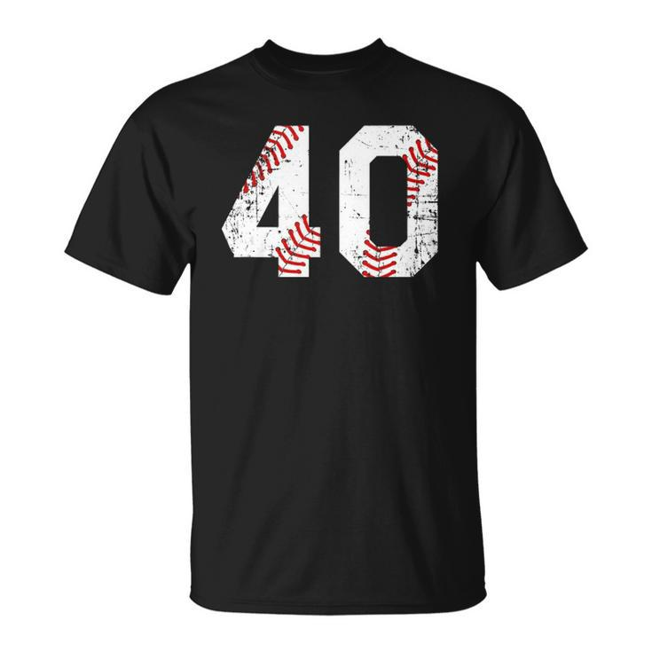 Vintage Baseball 40 Jersey Number Unisex T-Shirt