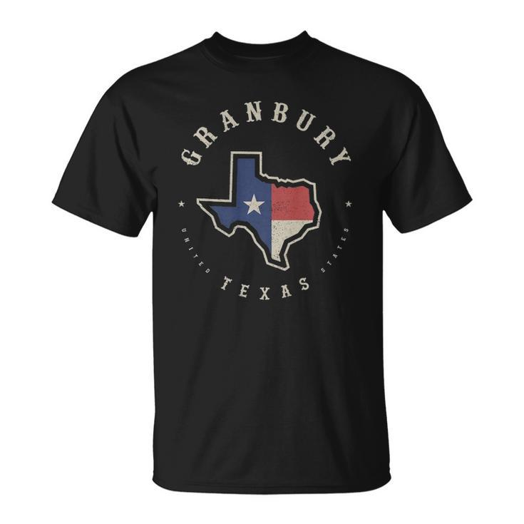 Vintage Granbury Texas State Flag Map Souvenir Gift  Unisex T-Shirt