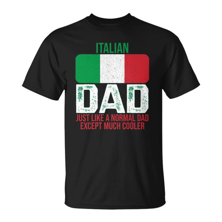 Vintage Italian Dad Italy Flag Design For Fathers Day Unisex T-Shirt