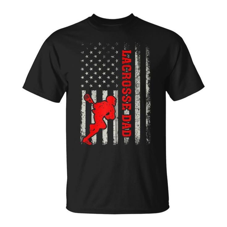 Vintage Lacrosse Dad American Flag Lacrosse 4Th Of July Zip  Unisex T-Shirt