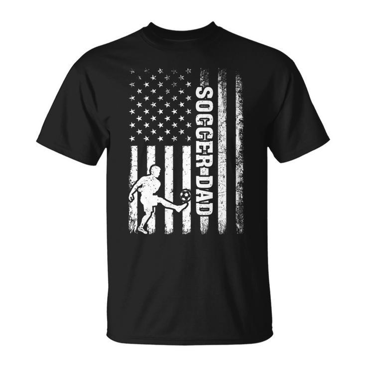 Vintage Soccer Lover American Flag Soccer Dad 4Th Of July   Unisex T-Shirt