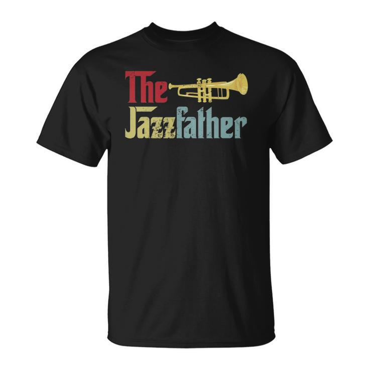 Vintage The Jazzfather Happy Fathers Day Trumpet Player Unisex T-Shirt