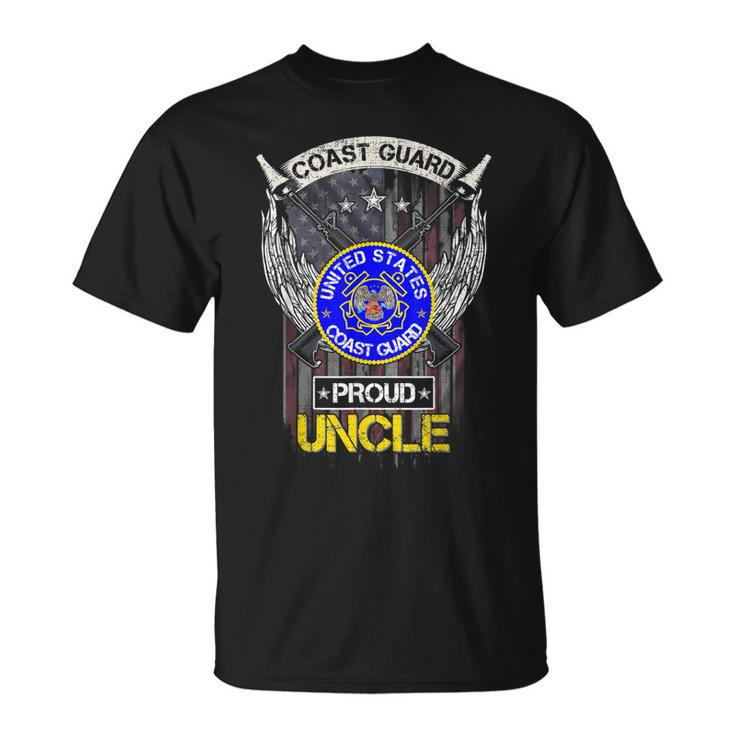 Vintage Usa American Flag Us Coast Guard Proud Veteran Uncle T-shirt
