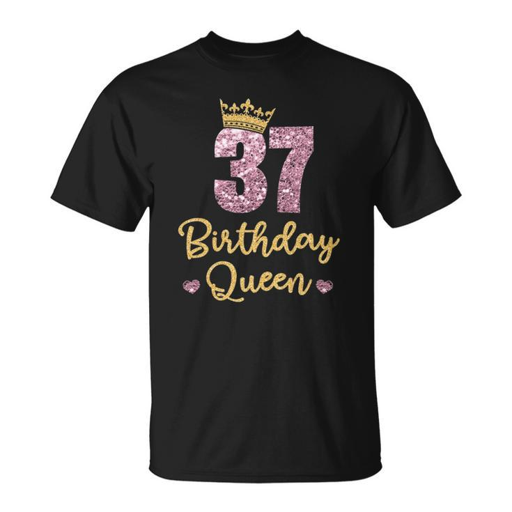 Womens 37 Birthday Queen 37Th Birthday Queen 37 Years Gift Unisex T-Shirt