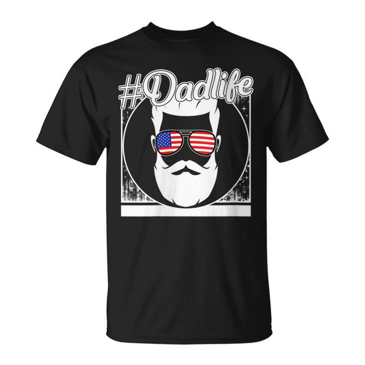 Womens 4Th Of July Dad Life Sunglasses American Father Independence  Unisex T-Shirt