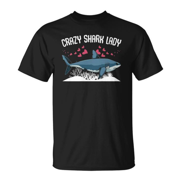 Womens Crazy Shark Lady Animal Ocean Scuba Diving Funny Week Unisex T-Shirt