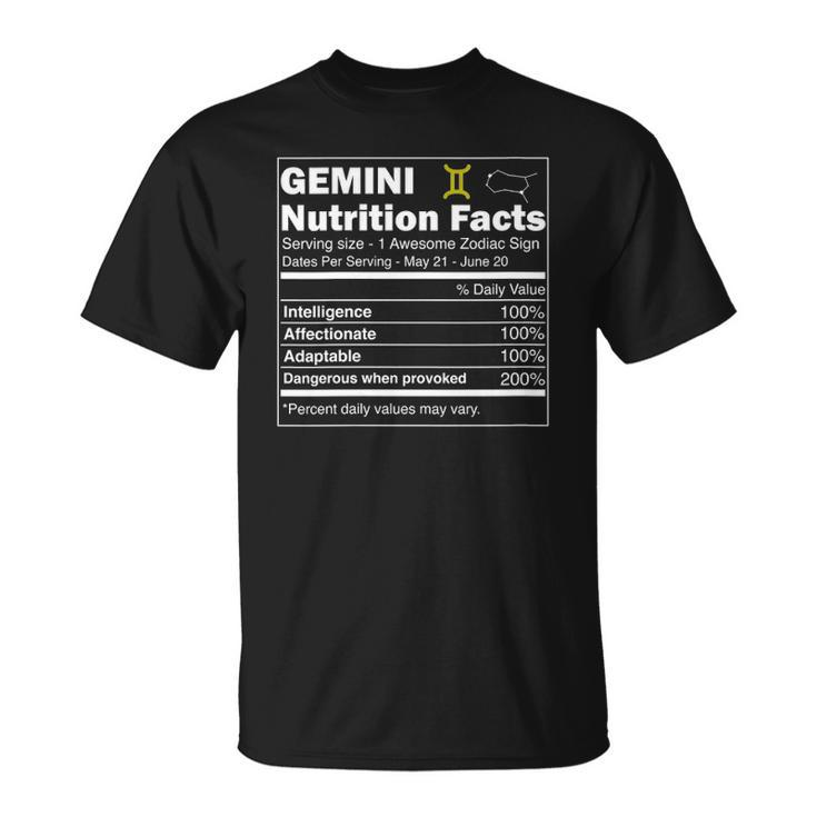Womens Gemini S Nutrition Astrology Zodiac Sign Horoscope Unisex T-Shirt