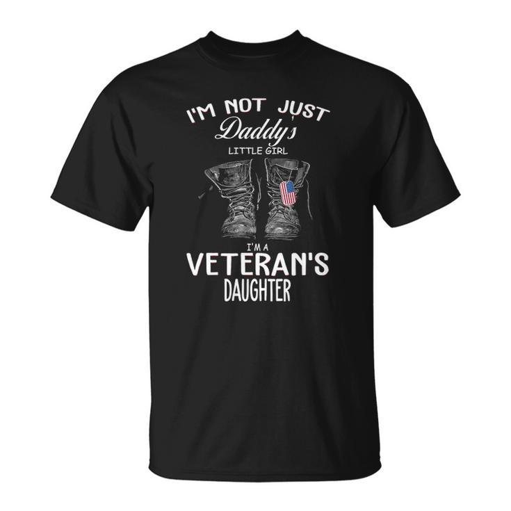 Womens Im Not Just Daddys Little Girl Im Veterans Daughter V-Neck Unisex T-Shirt