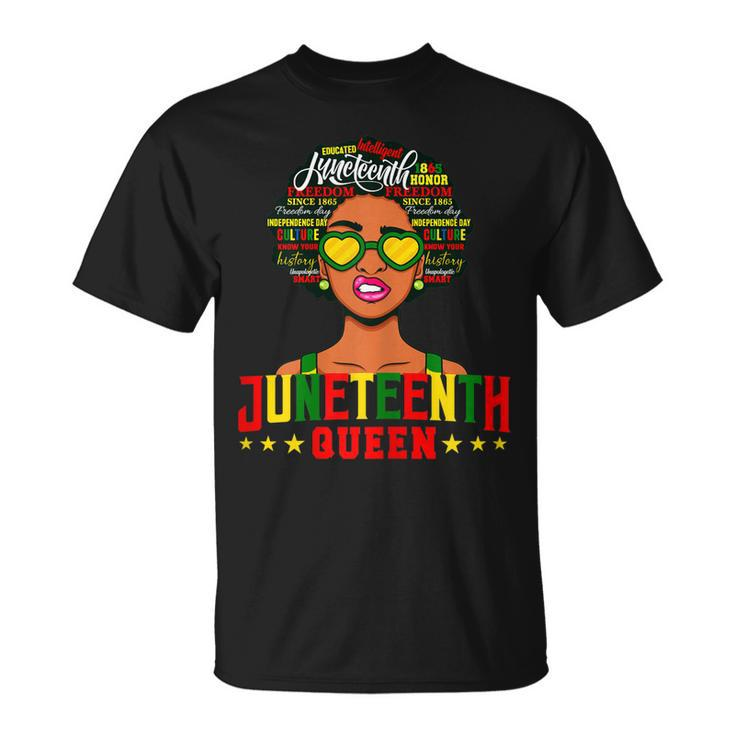 Womens Juneteenth Women Natural Afro Queen   Unisex T-Shirt