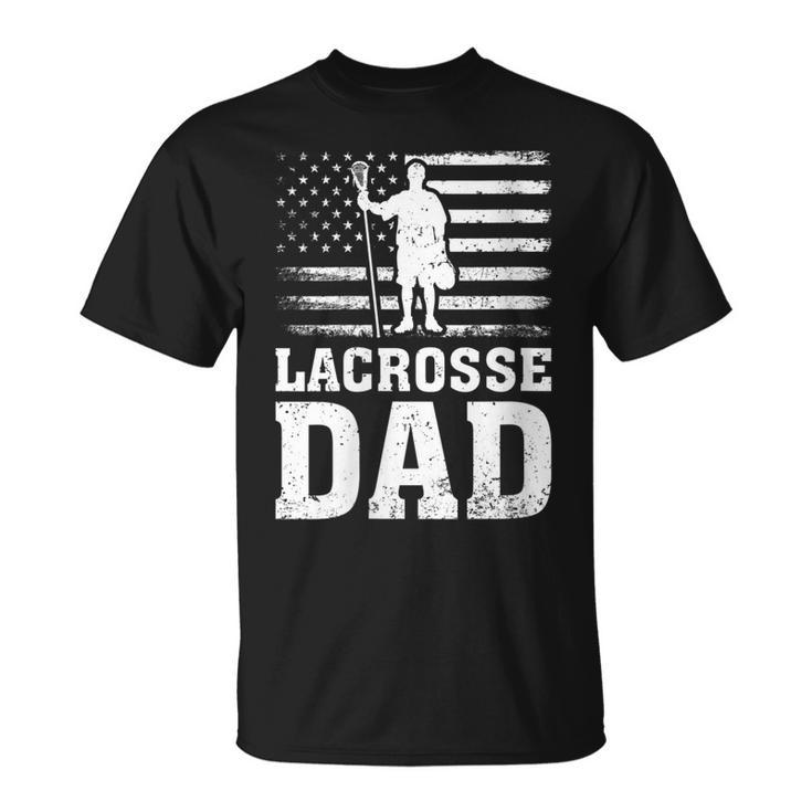 Womens Lacrosse Sports Lover American Flag Lacrosse Dad 4Th Of July  Unisex T-Shirt