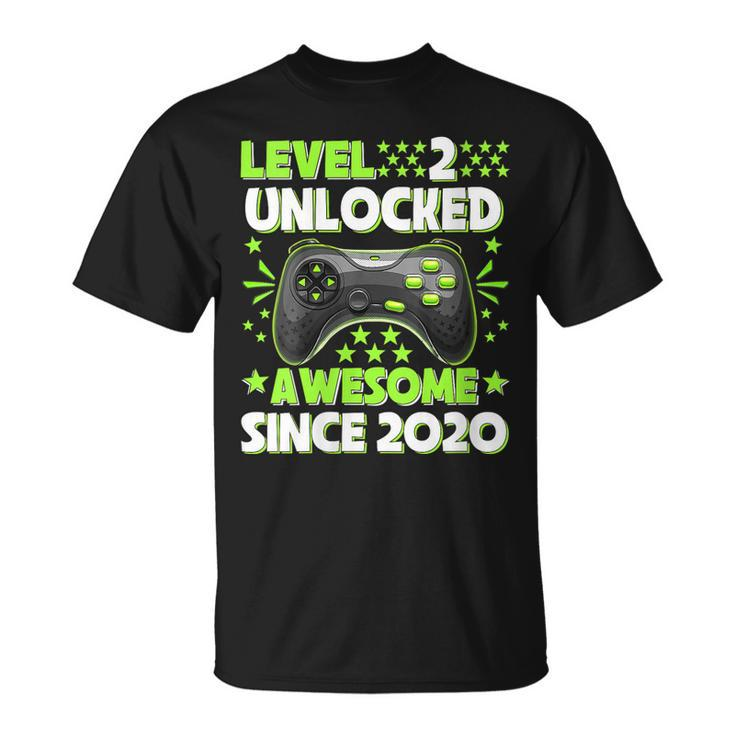 Womens Level 2 Unlocked Awesome 2020 Video Game 2Nd Birthday  Unisex T-Shirt