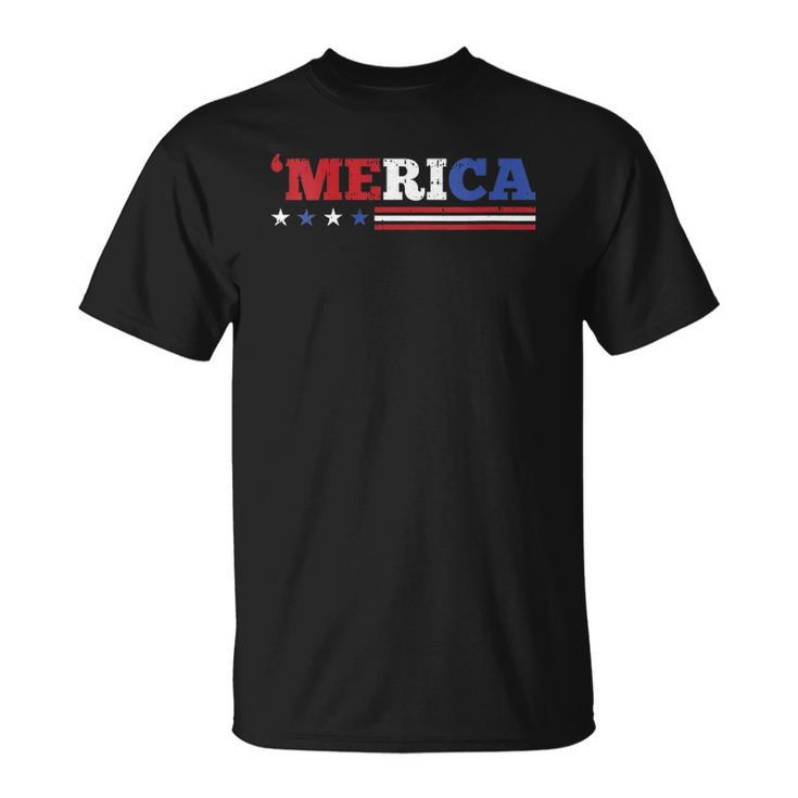 Womens Merica 4Th Of July Independence Day Patriotic American V-Neck Unisex T-Shirt