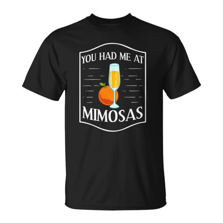 Womens Mimosa Drink Recipe Bar Glass Unisex T-Shirt