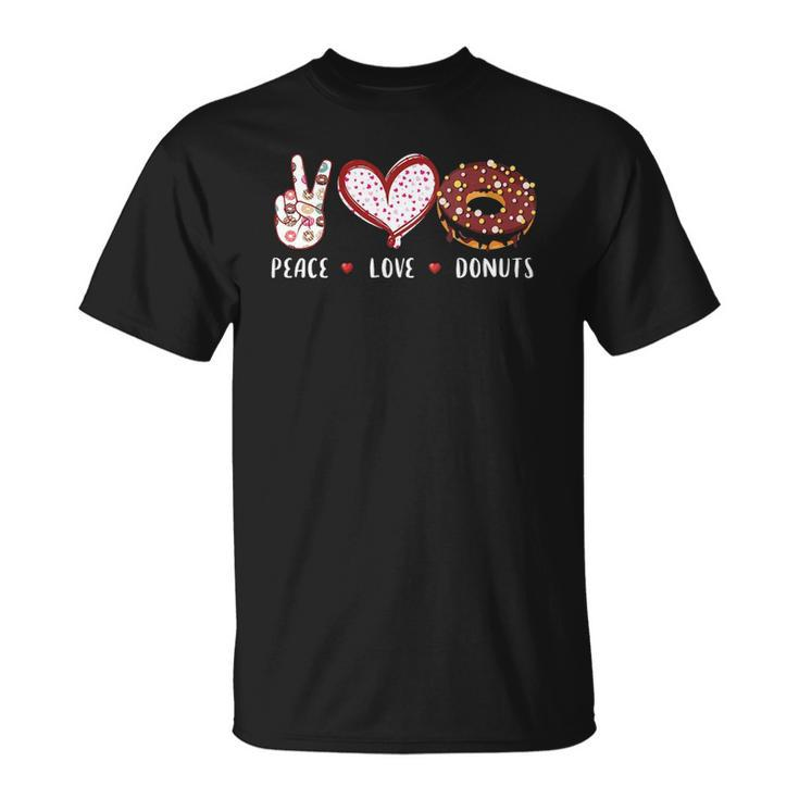 Womens Peace Love Donuts Chocolate Doughnut Men Women Kids Boy Girl  Unisex T-Shirt