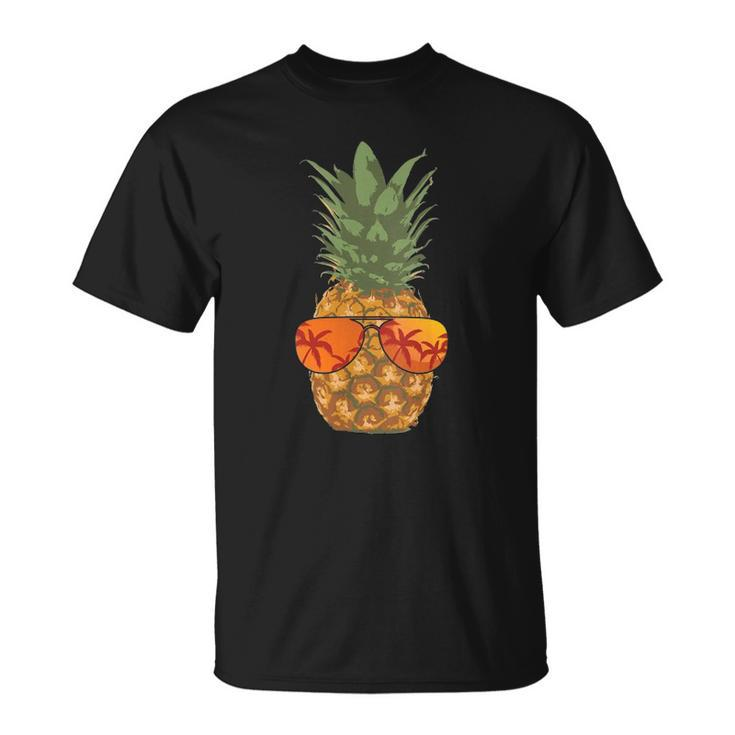 Womens Pineapple Shades Aloha Hawaii Tropical Beach Vintage  Unisex T-Shirt