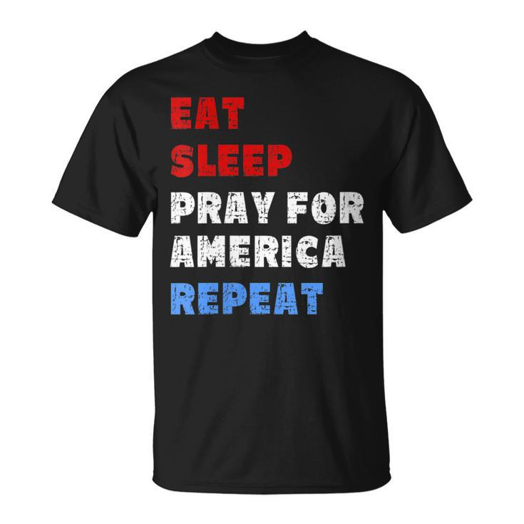 Womens Pray For America Patriotic Christian Saying 4Th Of July Meme  Unisex T-Shirt