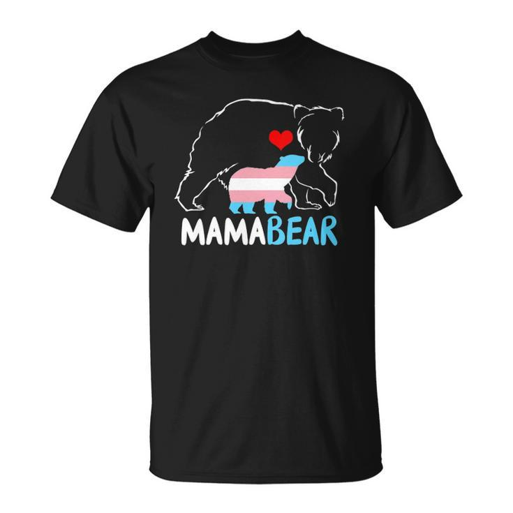 Womens Trans Mama Bear Proud Mom Rainbow Transgender Mothers Day Unisex T-Shirt