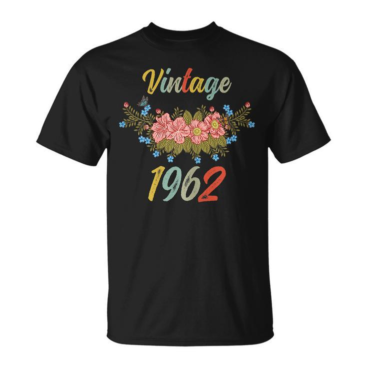 Womens Vintage 1962 Floral 60Th Birthday  Unisex T-Shirt