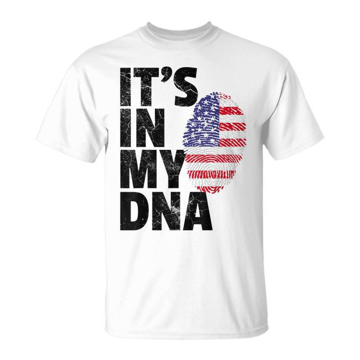 4Th Of July American Pride Its In My Dna Usa Flag Mens Dad  Unisex T-Shirt