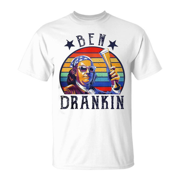 4Th Of July Ben Drankin Drinking Patriotic Funny  Unisex T-Shirt