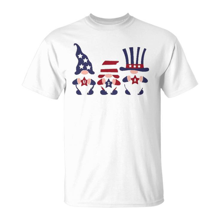 4Th Of July Patriotic Gnomes American Usa Flag Unisex T-Shirt