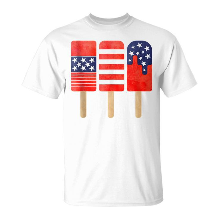 4Th Of July Popsicles Usa Flag Independence Day Patriotic  Unisex T-Shirt