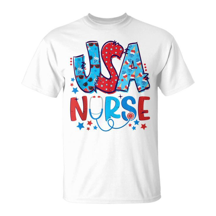 4Th Of July Usa Nursery American Nurse 2022 Patriotic Nurse  Unisex T-Shirt