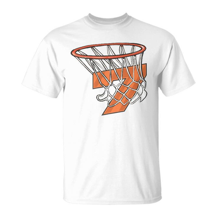 7Th Birthday Basketball 7 Years Old Kid For Birthday Party Unisex T-Shirt