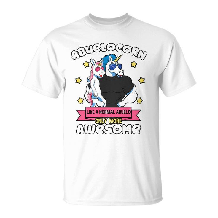 Abuelocorn 1 Kid Fathers Day Abuelo Unicorn Granddaughter Unisex T-Shirt