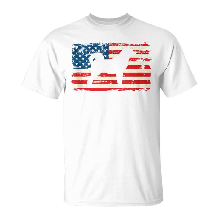 Akita Inu  For Dog Mom Dog Dad Usa Flag 4Th Of July  Unisex T-Shirt