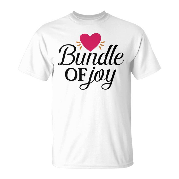 Baby Shower Text Design Bundle Of Joy Heart Unisex T-Shirt