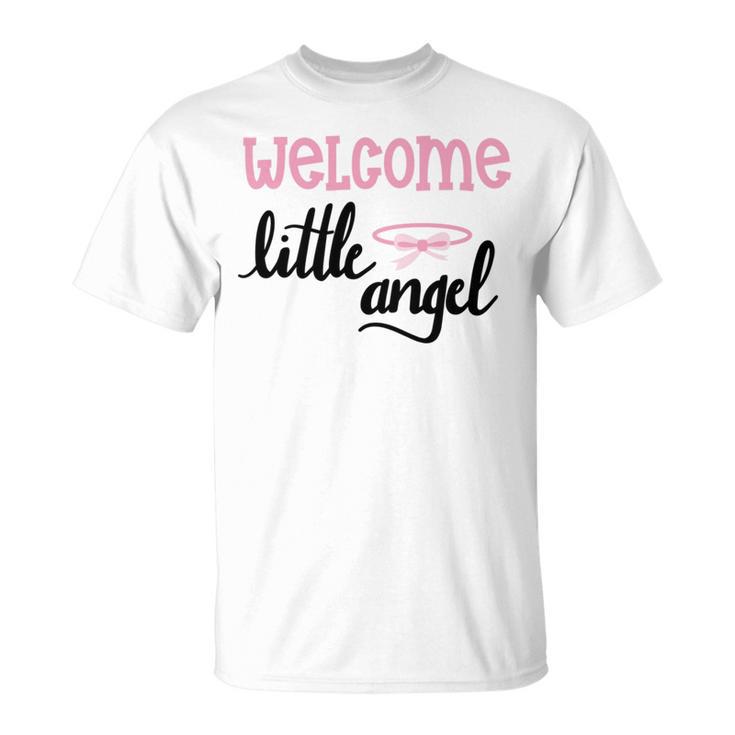 Baby Shower Text Design Welcome Little Angel Unisex T-Shirt