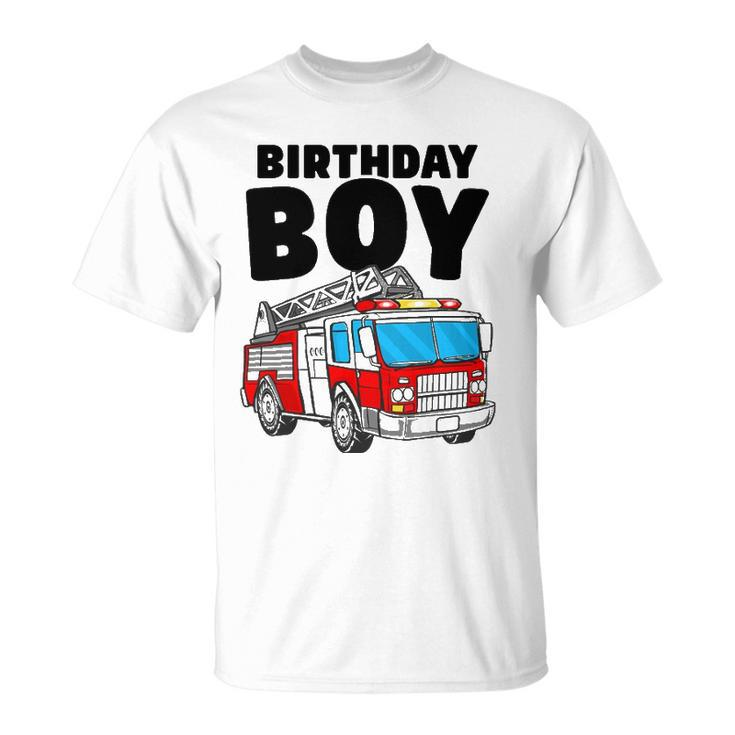 Birthday Boy Fire Truck Firefighter Fireman Birthday Crew Unisex T-Shirt