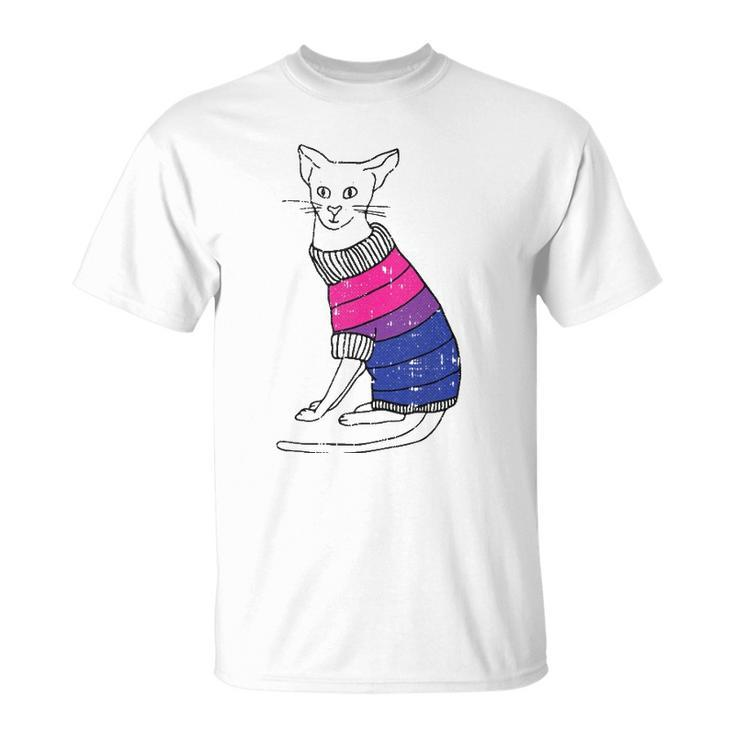 Bisexual Cat Lgbt-Q Pride Cute Kitten Kitty Proud Ally  Unisex T-Shirt