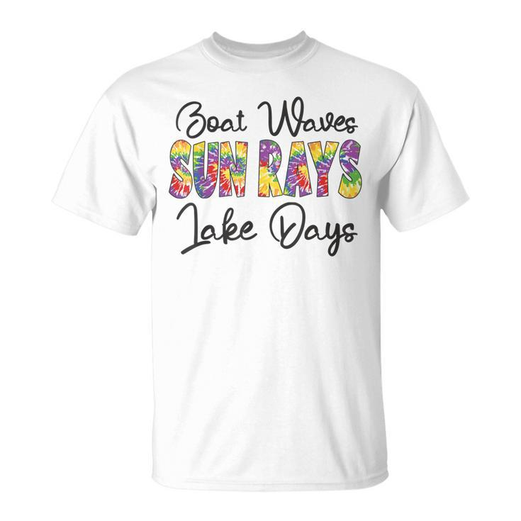 Boat Waves Sun Rays Lake Days Tie Dye Summer Funny Girl Kid  Unisex T-Shirt