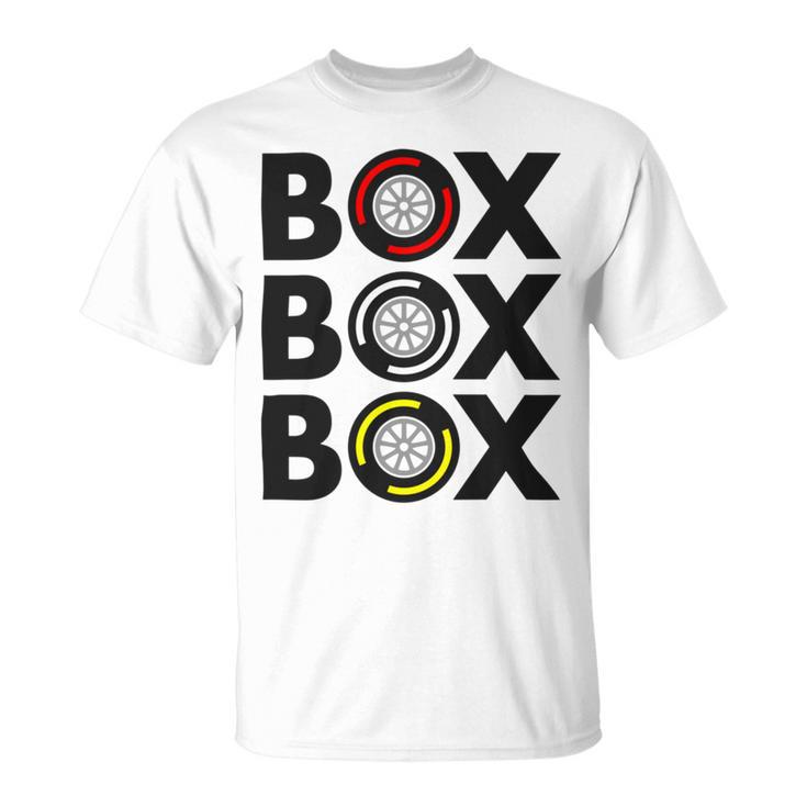 Box Box Box F1 Tyre Compound Design V2 Unisex T-Shirt