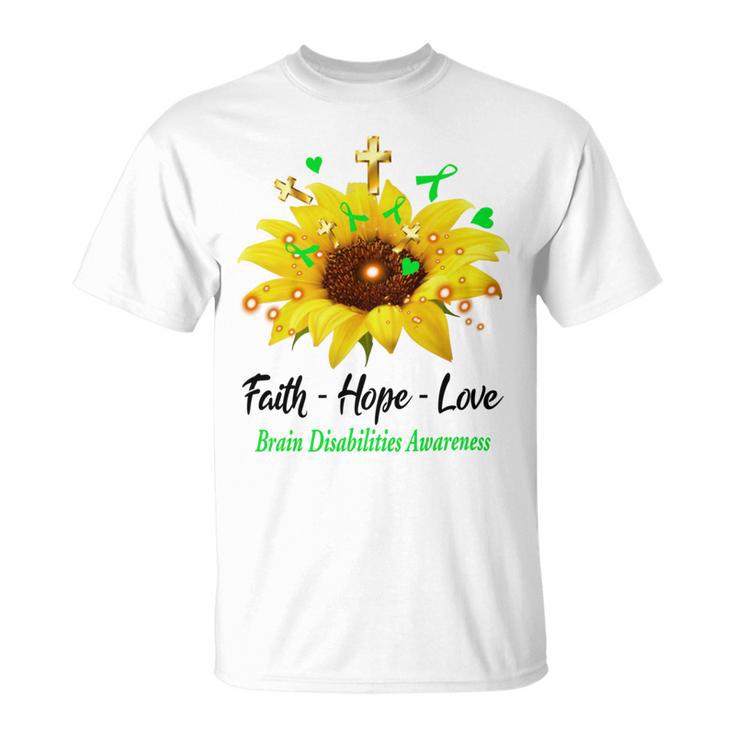 Brain Disabilities Awareness Faith Hope Love Unisex T-Shirt